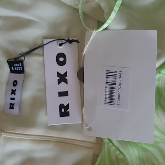 Rixo Maeve printed crepe midi dress, green, US size 14 , UK 18 - Picture 3 of 6